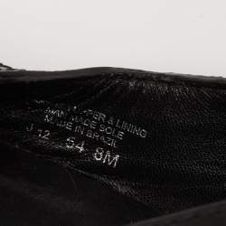 Pre Owned حذاء كعب عالي توري برش جلد أسود كعب روكي مقاس 38.5