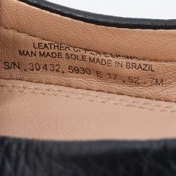 Pre Owned حذاء باليرينا فلات توري برش سكرانش ميني جلد أسود مقاس 37