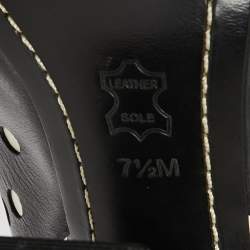 Pre Owned Tory Burch Black/White Polka Dot Leather Kay Slingback Sandals Size 37.5