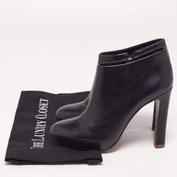 Pre Owned حذاء بوت كاحل توري برش جلد أزرق كحلي سير كاحل مقاس 37.5