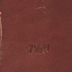 Pre Owned Tory Burch Brown Leather Slip On Loafers Size 37.5