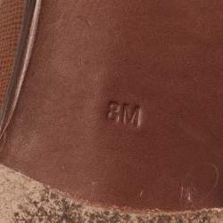 Pre Owned Tory Burch Brown Leather Slip On Loafers Size 38