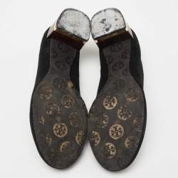 Pre Owned Tory Burch Black Suede Block Heel Pumps Size 36.5