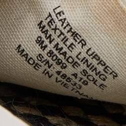 Pre Owned Tory Burch White/Black Leather Cap Toe Espadrille Flats Size 39