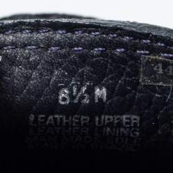 Pre Owned Tory Burch Navy Blue Leather Slip On Loafers Size 36.5