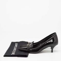 Pre Owned حذاء كعب عالي توري برش إليزا جلد أسود لامع مقدمة مدببة مقاس 36