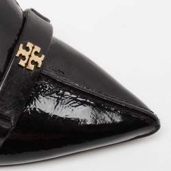 Pre Owned حذاء كعب عالي توري برش إليزا جلد أسود لامع مقدمة مدببة مقاس 36