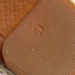 Pre Owned Tory Burch Pink Mesh Crystal Embellished Espadrille Flats Size 39