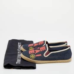 Pre Owned Tory Burch Blue Denim Je T'Aime Espadrille Flats Size 37