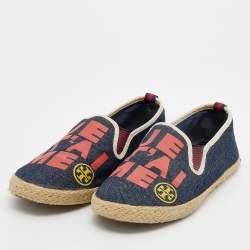 Pre Owned Tory Burch Blue Denim Je T'Aime Espadrille Flats Size 37