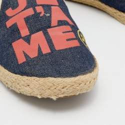Pre Owned Tory Burch Blue Denim Je T'Aime Espadrille Flats Size 37