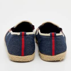 Pre Owned Tory Burch Blue Denim Je T'Aime Espadrille Flats Size 37