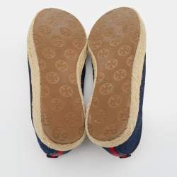 Pre Owned Tory Burch Blue Denim Je T'Aime Espadrille Flats Size 37
