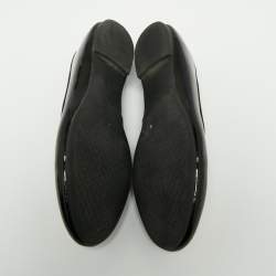 Pre Owned Tory Burch Black Patent Leather Reva Ballet Flats Size 39