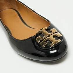 Pre Owned Tory Burch Black Patent Leather Reva Ballet Flats Size 39