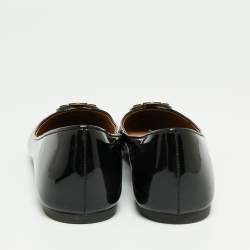 Pre Owned Tory Burch Black Patent Leather Reva Ballet Flats Size 39