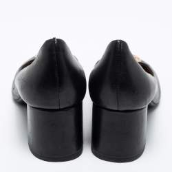 Pre Owned Tory Burch Black Leather Janey Pumps Size 40.5