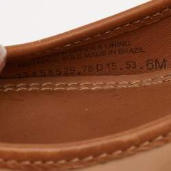 Pre Owned Tory Burch Beige/Brown Patent and Leather Wedge Pumps Size 36.5