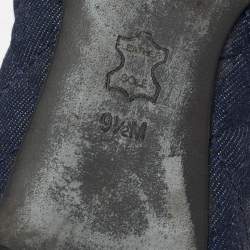 Pre Owned Tory Burch Navy Blue Denim Quinn Ballet Flats Size 39.5