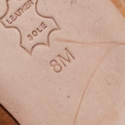 Pre Owned Tory Burch Brown Leather Round Toe Ballet Flats Size 38