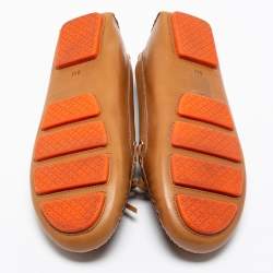 مملوكة مسبقًا حذاء لوفرز توري برش جلد بني بفيونكة سليب أون مقاس 38.5