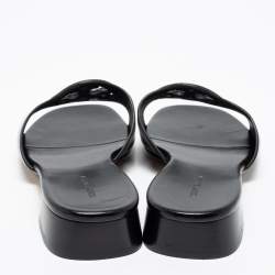 Pre Owned Tory Burch Black Leather Bombe Miller Slide Sandals Size 37.5