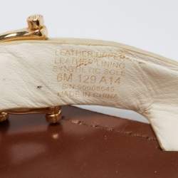 Pre Owned Tory Burch White Leather Thong Flats Size 36.5