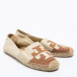 مملوكة مسبقًا حذاء فلات إسبارديل توري برش كانفاس بني/بيج مقاس 38.5