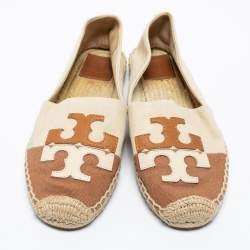 مملوكة مسبقًا حذاء فلات إسبارديل توري برش كانفاس بني/بيج مقاس 38.5