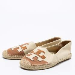 مملوكة مسبقًا حذاء فلات إسبارديل توري برش كانفاس بني/بيج مقاس 38.5