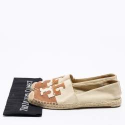 مملوكة مسبقًا حذاء فلات إسبارديل توري برش كانفاس بني/بيج مقاس 38.5