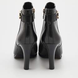 مملوكة مسبقًا Tory Burch Black Leather Ankle Length Boots Size 38.5