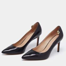 Pre Owned Tory Burch Black Leather Elizabeth Pumps Size 39