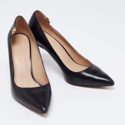 Pre Owned Tory Burch Black Leather Elizabeth Pumps Size 39