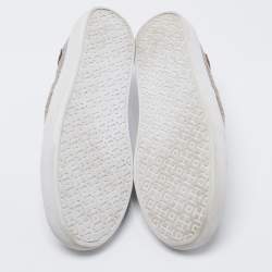 Pre Owned Tory Burch Grey Quilted Slip on Sneakers Size 38.5