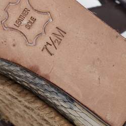 مملوكة مسبقًا صندل توري برش إسبادريل جلد نقش ثعبان ثلاثي اللون نعل روكي سير كاحل مقاس 38