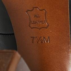 Pre Owned Tory Burch Black Leather Cantrelle Pumps Size 37.5