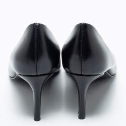 مملوكة مسبقًا Tory Burch Black Leather Cap Toe Pumps Size 37