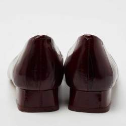 Pre Owned Tory Burch Burgundy Eel Leather Gigi Pumps Size 39