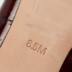Pre Owned Tory Burch Burgundy Eel Leather Gigi Pumps Size 39