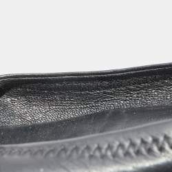 Pre Owned Tory Burch Black Leather Minnie Scrunch Ballet Flats Size 38.5