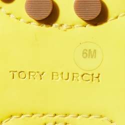 Tory Burch Yellow Patent Leather And Leather Slip On Loafers Size 36.5