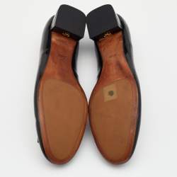 Pre Owned Tory Burch Black Patent Leather Gigi Block Heel Pumps Size 38.5