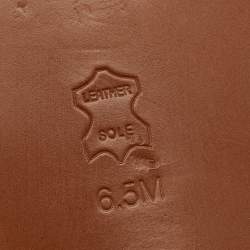 Pre Owned Tory Burch Metallic Crinkled Leather Embellished Thong Flats Size 36.5