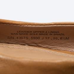 Pre Owned Tory Burch Light Brown Leather Ballet Flats Size 37