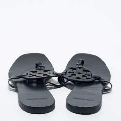 Pre Owned Tory Burch Blue Leather Thong Flats Size 38.5