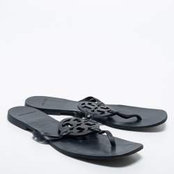 Pre Owned Tory Burch Blue Leather Thong Flats Size 38.5