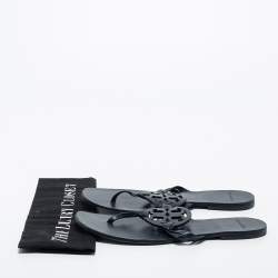 Pre Owned Tory Burch Blue Leather Thong Flats Size 38.5