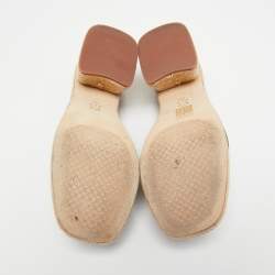 Pre Owned Tory Burch Olive Green Suede Espadrille Block Heel Slingback Sandals Size 40.5