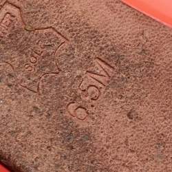 Pre Owned Tory Burch Orange Patent Leather Ballet Flats Size 36.5